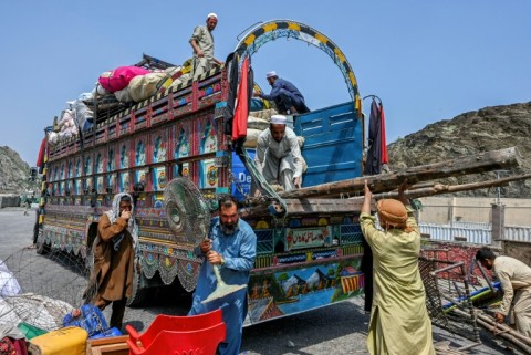 The Afghan government says nearly 85,000 Afghans have crossed into the country since the start of April