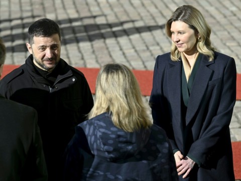 Ukrainian President Volodymyr Zelensky and wife Olena Zelenska