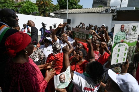 A few hundred supporters of Tidjane Thiam gathered at his party's office but later dispersed