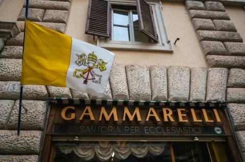 The shop sits a stone's throw from the Vatican.