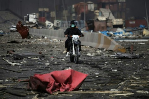 The blast carpeted a boulevard with debris