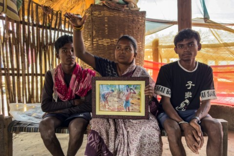 'Innocent man': Somari Negi (centre), whose husband Rameshwar was killed by DRG paramilitaries