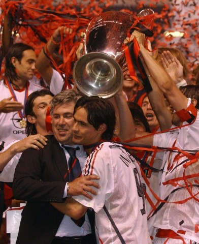 Carlo Ancelotti won his first Champions League title as a coach with AC Milan in 2003