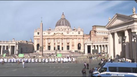 View of St Peter’s Square days before conclave convenes