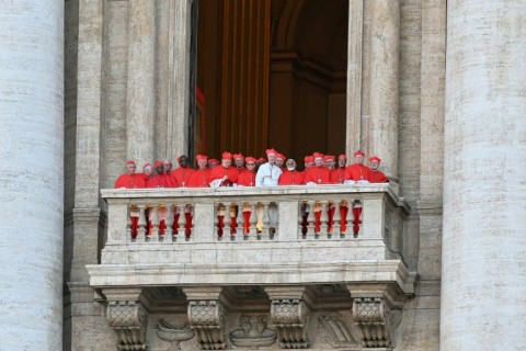 Cardinals joined the celebrations from a balcony of the St Peter's Basilica