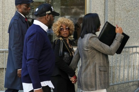Combs was joined at the courthouse by his mother Janice