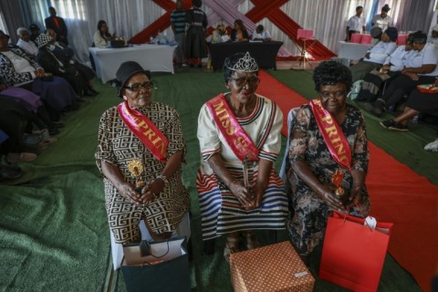 The pageant was won by Margaret Fatyela (centre), a great 78 year old grandmother
