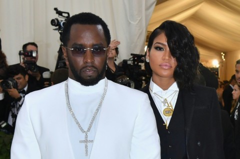 Sean "Diddy" Combs (L) and singer Cassie Ventura at the Met Gala in 2018, during a relationship that Ventura now describes as abusive