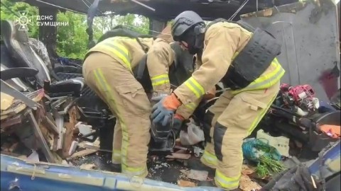 The bus, which was attacked near the city of Bilopillya, was evacuating civilians to Sumy