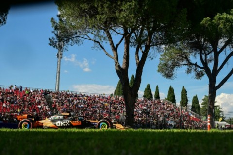 McLaren's Australian driver Oscar Piastri takes his third pole position of the year at the 2025 Emilia Romagna Formula One Grand Prix at Imola