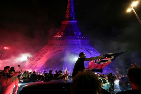 The Eiffel Tower was illuminated in PSG's colours