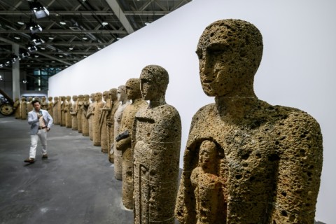 The 'Unlimited' section of Art Basel featured 'Testimoni' by the Italian sculptor, painter and printmaker Mimmo Paladino