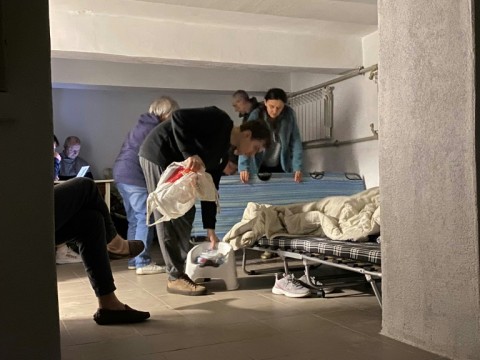 Kyiv authorities urged residents to shelter during the overnight Russian barrage