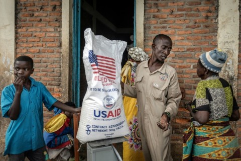 One of the last sacks of rice supplied by USAID arrives in Burundi in May