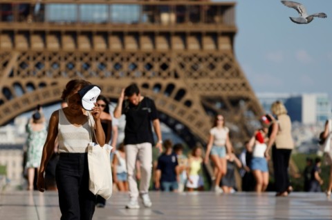 The top of the Eiffel Tower in Paris was shut because of the heatwave