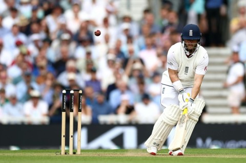 England's Ben Duckett scoops the ball in the fifth Test against India at the Oval