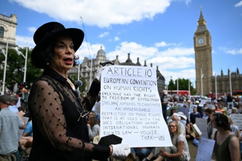 Activist Bianca Jagger was among those at the protest