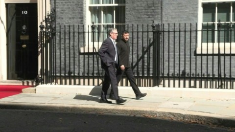 An entrance sign to Joint Base Elmendorf in Anchorage, Alaska, where US President Donald Trump and Russian President Vladimir Putin will meet on August 15, 2025