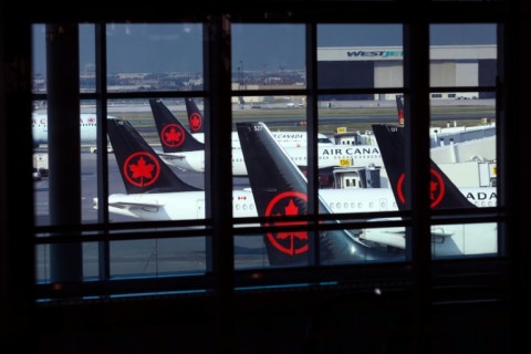 Air Canada planes are seen at Toronto's airport