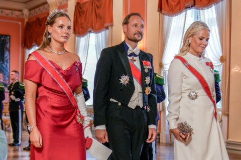 Princess Ingrid Alexandra, Marius Hoiby's step-sister, his step-father Crown Prince Haakon and his mother Crown Princess Mette-Marit
