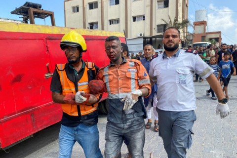 AFP footage from the immediate aftermath of the attack showed smoke filling the air and debris from the blast on the floor outside the hospital