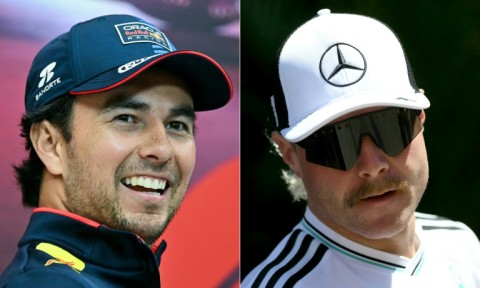 Cadillac's driver pairing for 2026: Sergio Perez (left) and Valtteri Bottas
