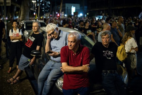 Tens of thousands gathered for a protest in Tel Aviv calling for an end to the war and release of hostages
