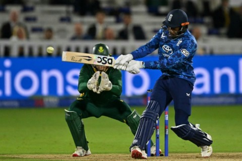 England's Jofra Archer hits a four in the final over of the second ODI against South Africa at Lord's