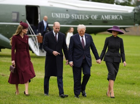 Trump and First Lady Melania were greeted at Windsor Castle by Prince William and his wife Catherine