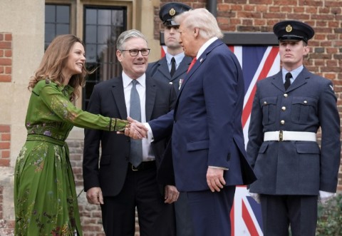 Starmer and his wife Victoria greeted Trump at the UK prime minister's country retreat, Chequers, near London