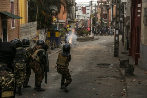 Security forces fired tear gas to disperse protesters