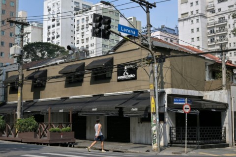 A view of the facade of Ministrao Bar in São Paulo which was closed following an operation investigating the sale of alcoholic beverages contaminated with methanol.