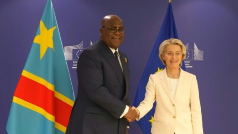 Tshisekedi met European Commission head Von der Leyen on the sidelines of the forum in Brussels