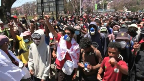 Several protesters were injured when police cracked down