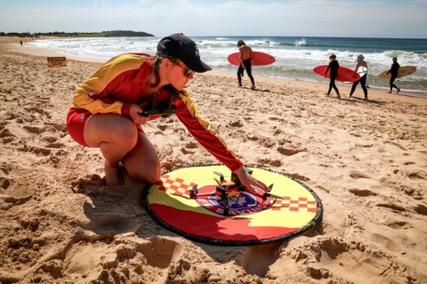Surf lifesavers deploy drones to spot sharks off the beaches of New South Wales
