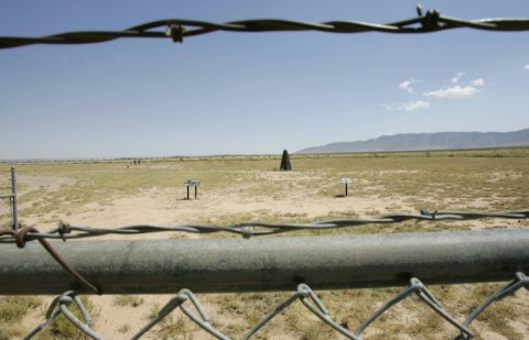 The first US atomic bomb was tested south of Los Alamos, New Mexico on July 16, 1945