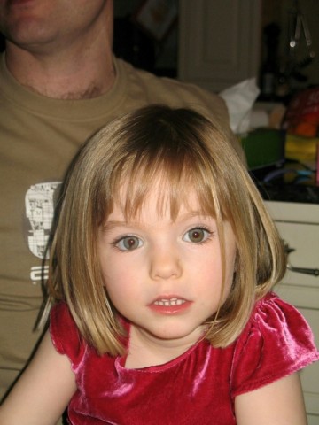Madeleine McCann who disappeared in Praia da Luz, Portugal on May 3, 2007
