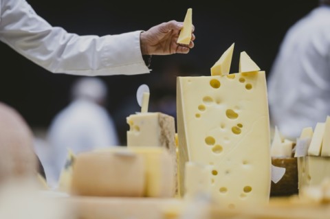 Judges assess various aspects of the cheeses such as the appearance of the rind, the aroma and the texture