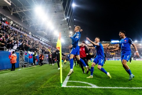 Slovakia forward Tomas Bobcek (L) struck in injury time in Kosice to snatch a 1-0 victory over Northern Ireland