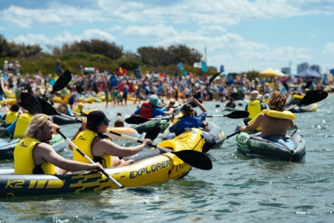 Climate activists try to blocking coal ship movements at Australia's Port of Newcastle