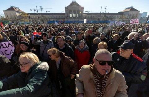 Organisere say more than 10,000 people rallied in Zagreb, while police did not give an estimate