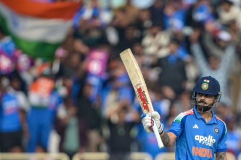 Star batsman Virat Kohli scored an attacking 135 as India reached 349-8 in the first one-day international against South Africa in Ranchi