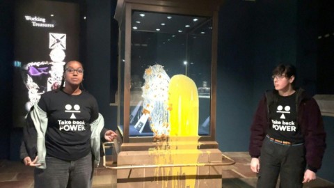 Activists throw food at Britain's Crown Jewels