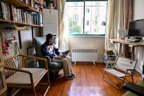 Estella studying at home in Shanghai