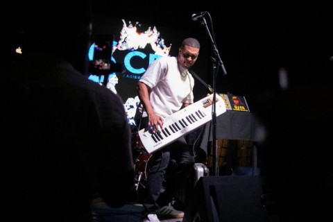 Haitian musician Maestro performs during a show in Port-au-Prince