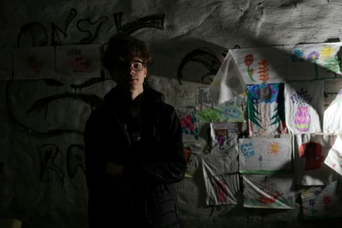 Bohdan Levchykov in the air raid shelter of his building