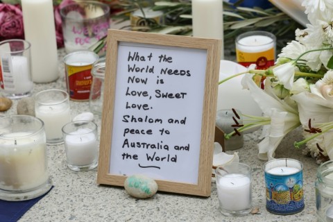 Mourners left heartfelt messages outside the Bondi Pavilion in Sydney on Tuesday.
