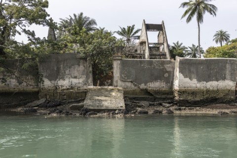 The coastline retreats by up to seven metres each year, causing mangrove loss and threatening both humans and animals