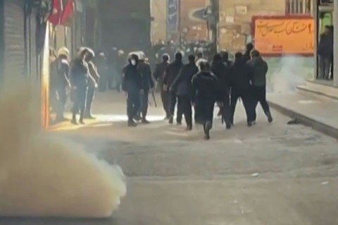 Authorities used tear gas to disperse the protest