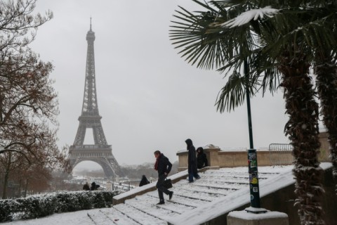 All public bus services in Paris and the surrounding suburbs were also suspended because of icy roads